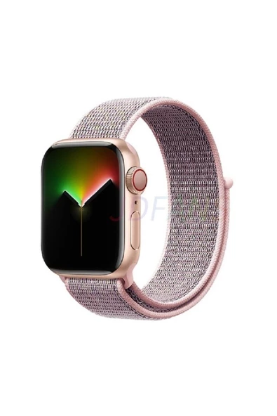 Pazariz Apple Watch Uyumlu38-40-41 Mm 3 4 5 6 7 8 Se Hasır Dokuma Kordon Spor Cırtlı ürün görseli 1