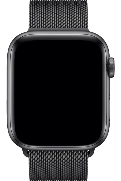 Pazariz Apple Watch Uyumlu8 45 Mm Çelik Örgü Mıknatıslı Kordon - Siyah ürün görseli 1