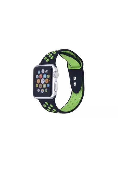 Pazariz Apple Watch Uyumlu2 3 4 5 6 - 42-44mm Delikli Silikon Spor Kordon Kayış ürün görseli 1