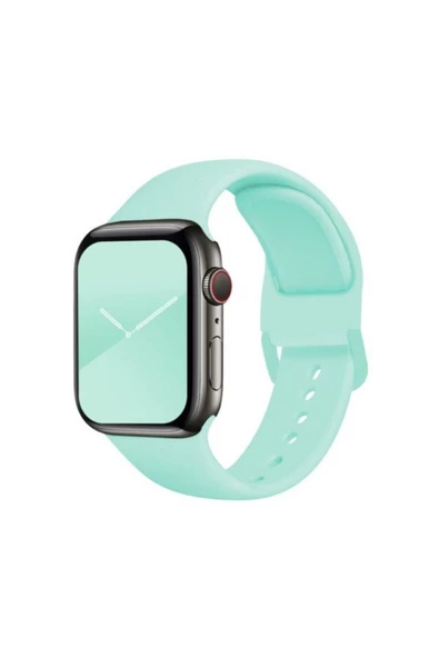 Pazariz Apple Watch Uyumlu38mm 40mm 41mm 1/2/3/4/5/6/se/7/8 Spor Silikon Kordon Blue Sea