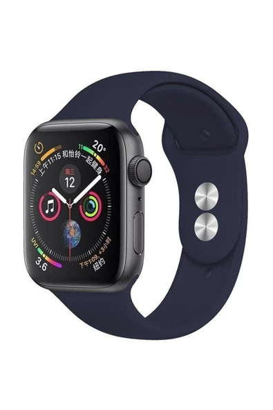 Pazariz Apple Watch Uyumlusilikon Kordon Kayış 7 - 6 - Se - 5 - 4 - 3 - 2 - 1 - 42mm 44mm - Lacivert ürün görseli 1