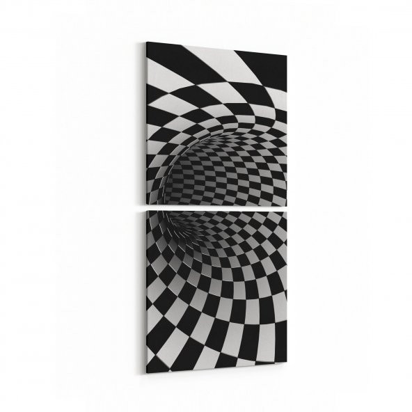 Olla 10219 Abstract Girdap Görsel Kare 2li Dikey Kanvas Tablo