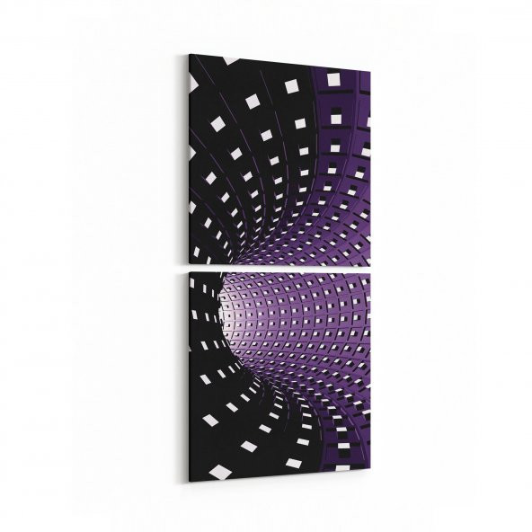 Olla 10255 Abstract Girdap Görsel Kare 2li Dikey Kanvas Tablo