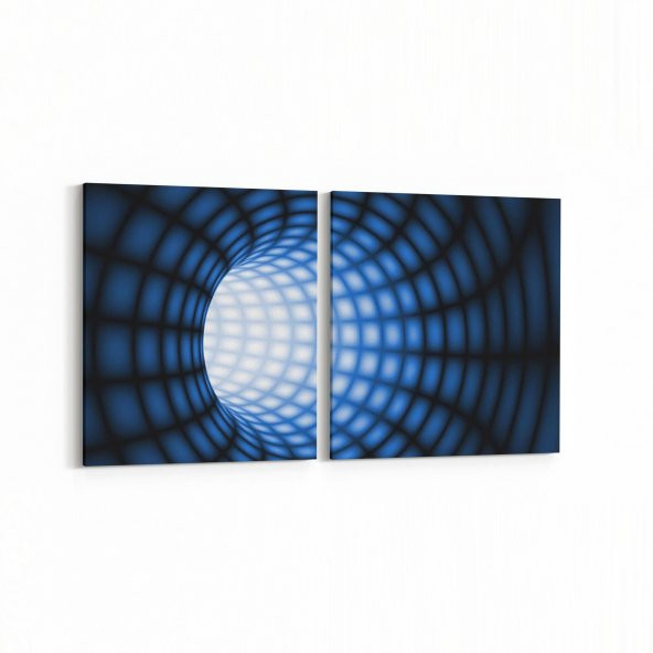 Olla 10228 Abstract Girdap Görsel Kare 2li Yatay Kanvas Tablo