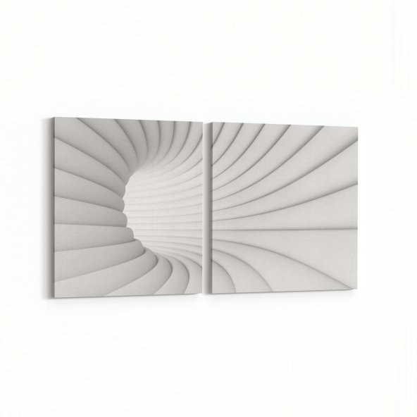 Olla 10272 Abstract Girdap Görsel Kare 2li Yatay Kanvas Tablo
