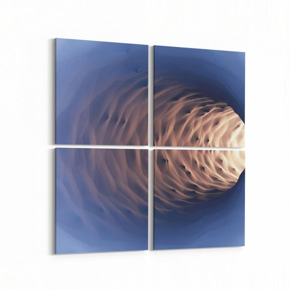 Olla 10222 Abstract Girdap Görsel Kare 4lü Kanvas Tablo