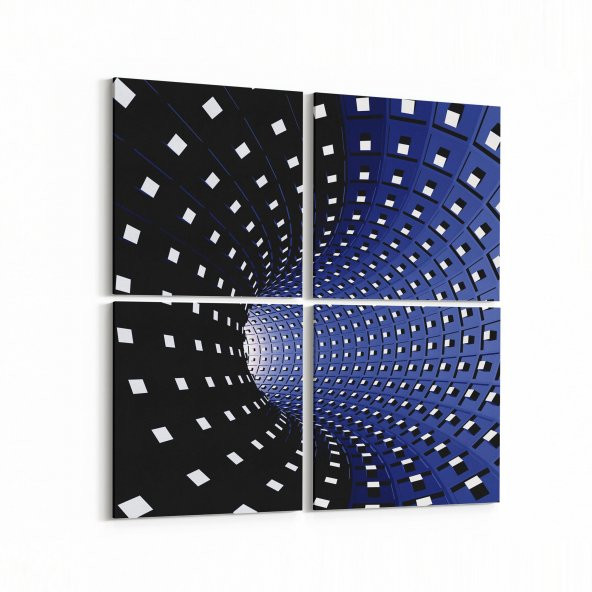 Olla 10254 Abstract Girdap Görsel Kare 4lü Kanvas Tablo