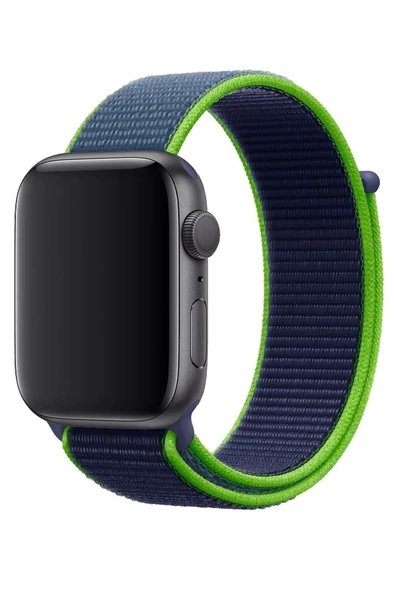 Pazariz Apple Watch Uyumlu1-2-3-4-5-6-se-7 Serisi 42mm - 44mm - 45mm Spor Kumaş Kordon - Resim 3