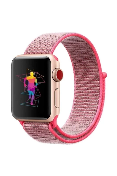 Pazariz Apple Watch Uyumlu42-44-45mm 2,3,4,5,6 Se 7 Spor Model Cırtlı Kordon ürün görseli 1