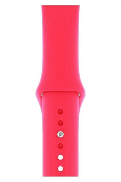 Pazariz Apple Watch Uyumlu1 2 3 4 5 6 7 Se 38mm Uyumlu Klasik Silikon Kordon Kayış Kayalık Barbie Pink - Resim 2