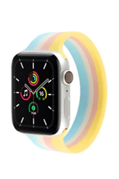 Pazariz Apple Watch Uyumlu1 2 3 4 5 6 42-44 Mm Rainbow Silikon Spor Kordon