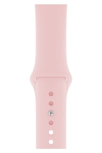 Pazariz Apple Watch Uyumlu1 2 3 4 5 6 7 Se 42mm 44mm 45mm Klasik Silikon Kordon Kayış Pink Sand - Resim 3