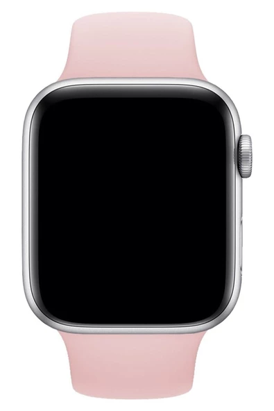 Pazariz Apple Watch Uyumlu1 2 3 4 5 6 7 Se 42mm 44mm 45mm Klasik Silikon Kordon Kayış Pink Sand - Resim 2