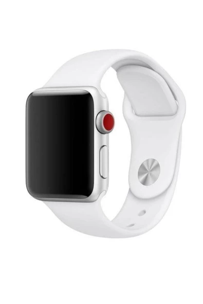 Pazariz Apple Watch Uyumlusilikon Kordon Kayış 7 - 6 - Se - 5 - 4 - 3 - 2 - 1 38mm 40mm - Beyaz ürün görseli
