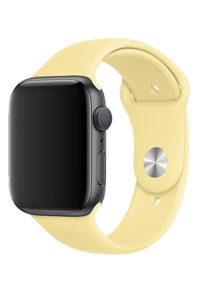 Pazariz Apple Watch Uyumlu3 4 5 6 7 8 Se 42 44 45mm Kalite Kordon Kayış Klasik Kaliteli Silikon - Resim 2