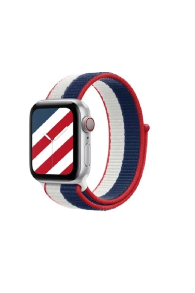 Pazariz Apple Watch Uyumlu1-2-3-4-5-6-7-se Serisi 38mm - 40mm -41mm Spor Kumaş Kordon - Resim 2