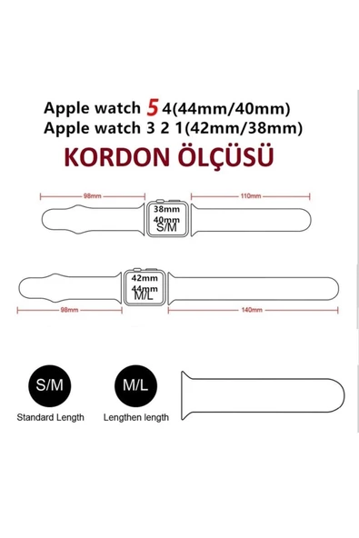 Pazariz Apple Watch Uyumlu3-4-5-6-7-8-se (42mm-44mm-45mm) Yüksek Kalite Kordon - Resim 2