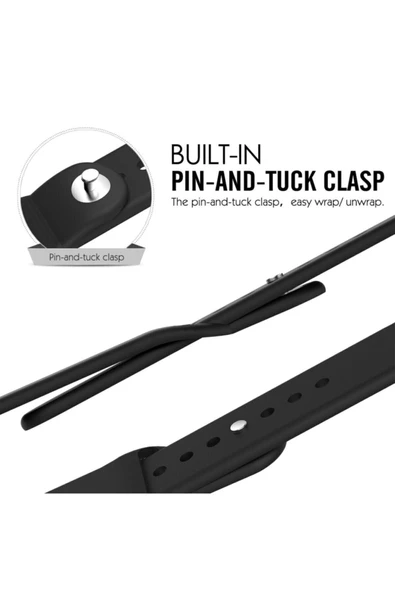 Pazariz Apple Watch Uyumlu3 4 5 6 7 8 Se 42 44 45mm Kalite Kordon Kayış Klasik Kaliteli Silikon - 2