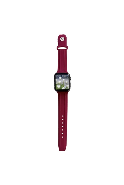 Pazariz Apple Watch Uyumlu5 6 7 8 Ultra 42mm 44mm 45mm Silikon Kordon Uyumlu ürün görseli 1