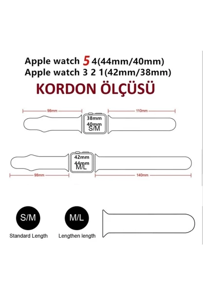 Pazariz Apple Watch Uyumlu3-4-5-6-7-8-se (42mm-44mm-45mm) Yüksek Kalite Kordon - 2