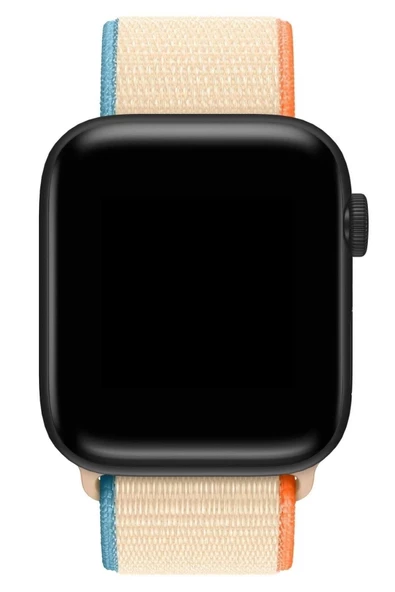 Pazariz Apple Watch Uyumlu1-2-3-4-5-6-7-se Serisi 42mm - 44mm - 45mm Spor Kumaş Kordon - Resim 2