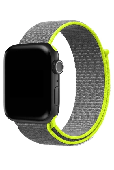 Pazariz Apple Watch Uyumlu1-2-3-4-5-6-7-se Serisi 42mm - 44mm - 45mm Spor Kumaş Kordon - Resim 3