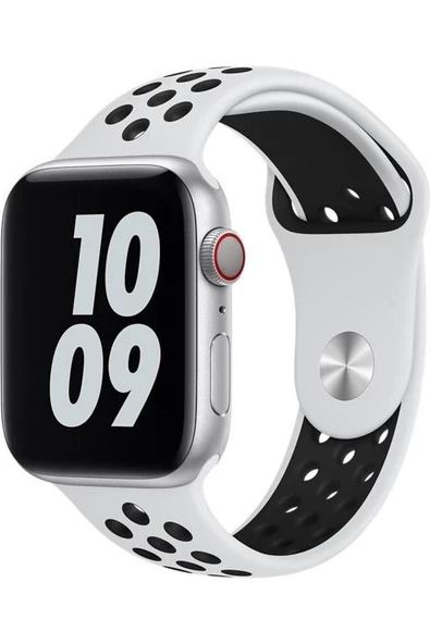 Pazariz Apple Watch Uyumlu8 7 6 5 4 3 Se 42mm-44mm-45mm Delikli Spor Silikon Kordon ürün görseli 1
