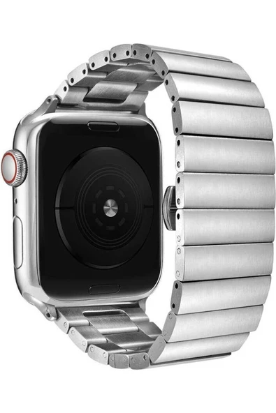 Pazariz Apple Watch Uyumlu42mm 44mm 45mm 49mm 1/2/3/4/5/6/se/7/8/ultra Kordon Metal Katlamalı Klipsl ürün görseli 1