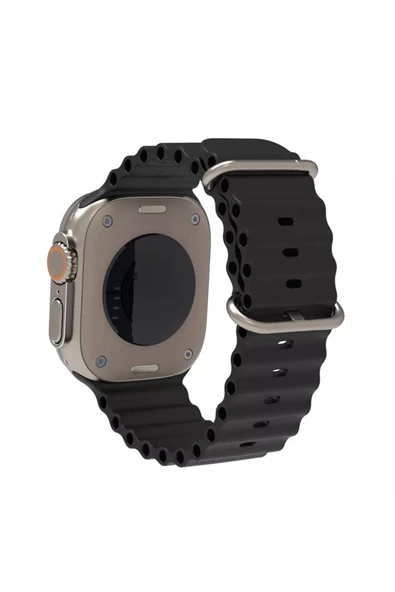 Pazariz Apple Watch Uyumlu2/3/4/5/6/7/8/se 38mm 40mm 41mm Ocaean Metal Toka Silikon Kordon