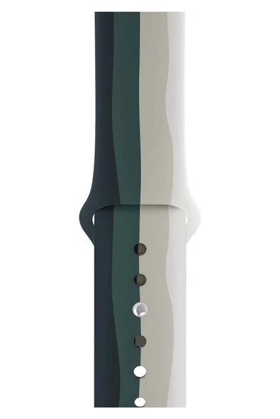 Pazariz Apple Watch Uyumlu42 - 44 - 45mm Silikon Spor Kordon Rainbow ürün görseli 1