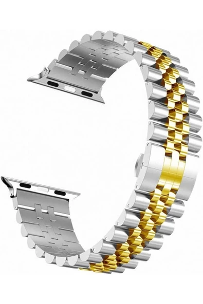 Pazariz Apple Watch Uyumlu38mm 40mm 41mm 1/2/3/4/5/6/se/7/8 Kordon Şeritli Metal Kordon 36
