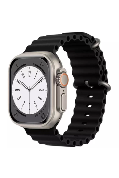 Pazariz Apple Watch Uyumlu2/3/4/5/6/7/8/se 38mm 40mm 41mm Ocaean Metal Toka Silikon Kordon - Resim 2