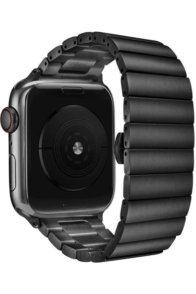 Pazariz Apple Watch Uyumlu38mm 40mm 41mm 1/2/3/4/5/6/se/7/8 Kordon Metal Katlamalı Klipsli Kordon ürün görseli 1