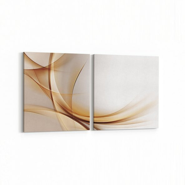 Olla 10142 Abstract Görsel Kare 2li Yatay Kanvas Tablo