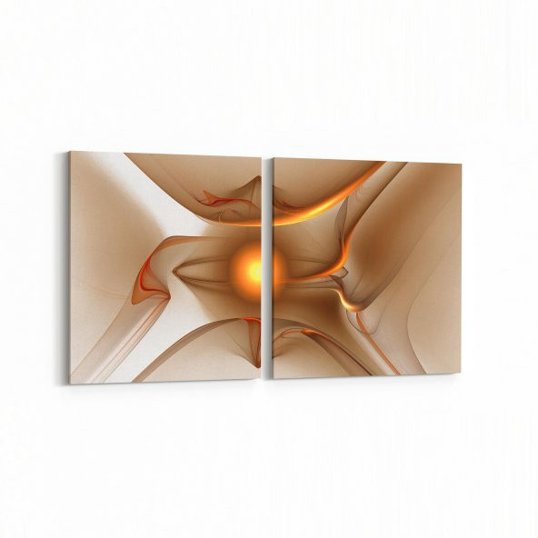 Olla 10150 Abstract Görsel Kare 2li Yatay Kanvas Tablo