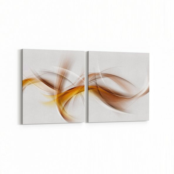 Olla 10145 Abstract Görsel Kare 2li Yatay Kanvas Tablo