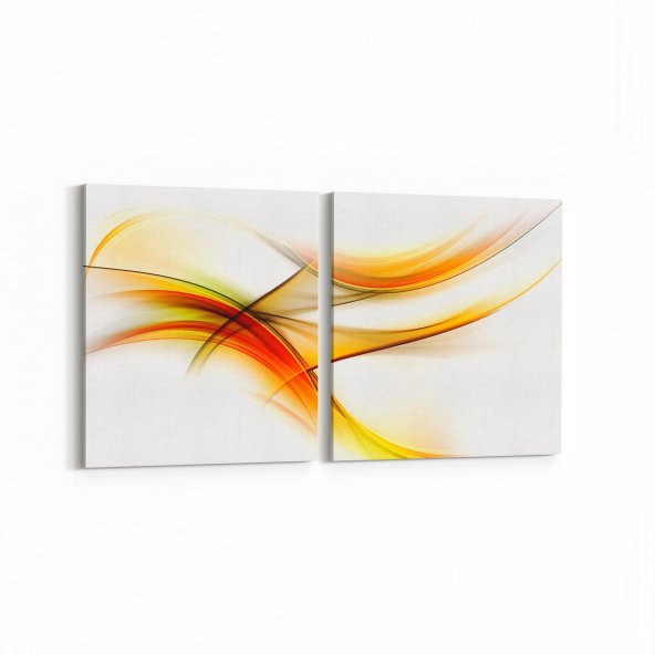 Olla 10161 Abstract Görsel Kare 2li Yatay Kanvas Tablo