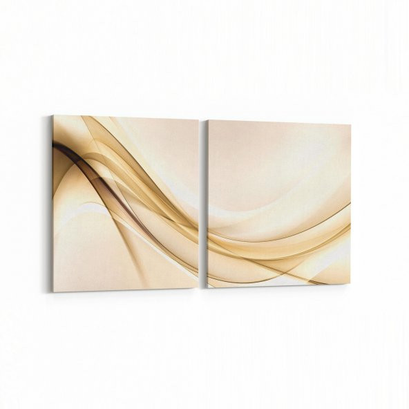 Olla 10177 Abstract Görsel Kare 2li Yatay Kanvas Tablo