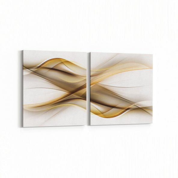 Olla 10185 Abstract Görsel Kare 2li Yatay Kanvas Tablo