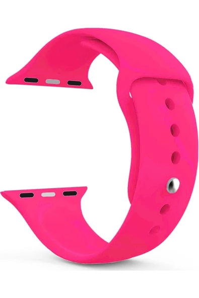 Pazariz Apple Watch Uyumluseries 8 45mm Kordon, Silikon Spor Pembe