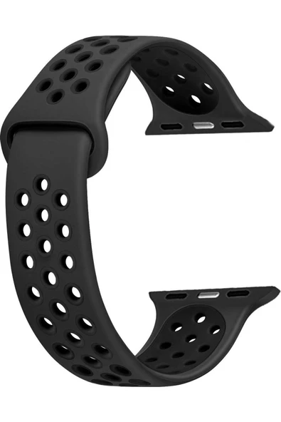 Pazariz Apple Watch Uyumluseries 8 45mm Kordon, Silicone Sport Band Siyah ürün görseli 1