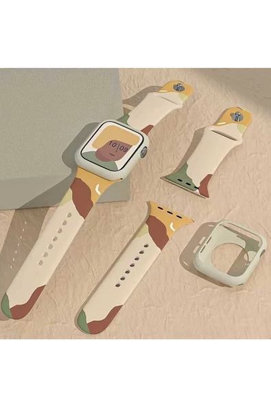 Pazariz Apple Watch Uyumlu38mm 40mm 41mm 1/2/3/4/5/6/se/7/8 Kordon Karışık Renkli Silikon Kordon - 3