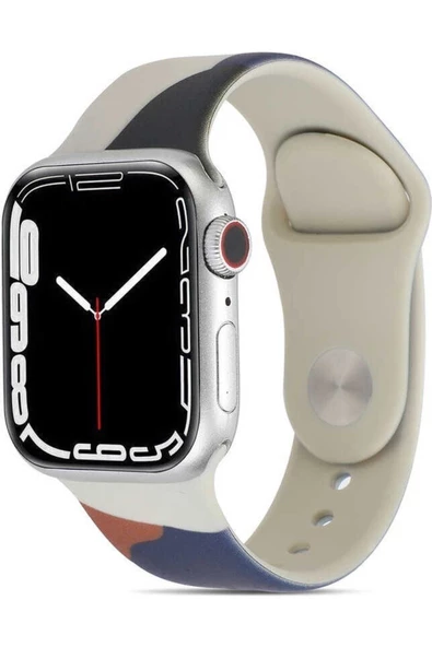 Pazariz Apple Watch Uyumlu38mm 40mm 41mm 1/2/3/4/5/6/se/7/8 Kordon Karışık Renkli Silikon Kordon