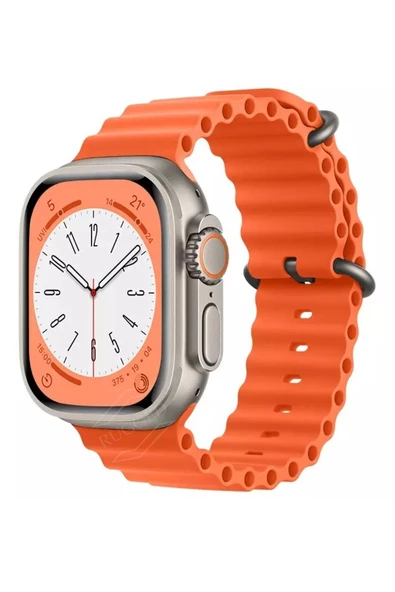 Pazariz Apple Watch Uyumlu6 7 8 Se 42 44 45 46 Mm Kordon Kayış Silikon - Resim 2