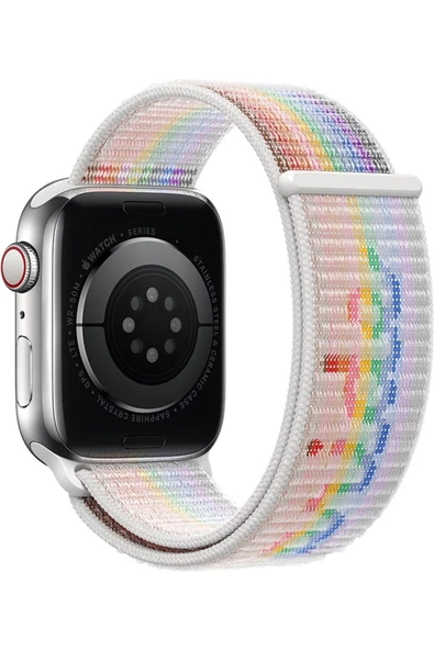 Pazariz Apple Watch Uyumlu8 41mm Kordon Hasırlı Kumaş Pride - 2