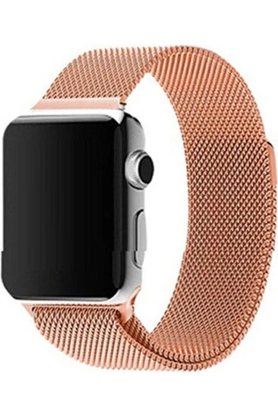 Pazariz Apple Watch Uyumlu8 7 6 5 4 3 Se 42mm-44mm-45mm Mıknatıslı Çelik Örme Kordon - Resim 2