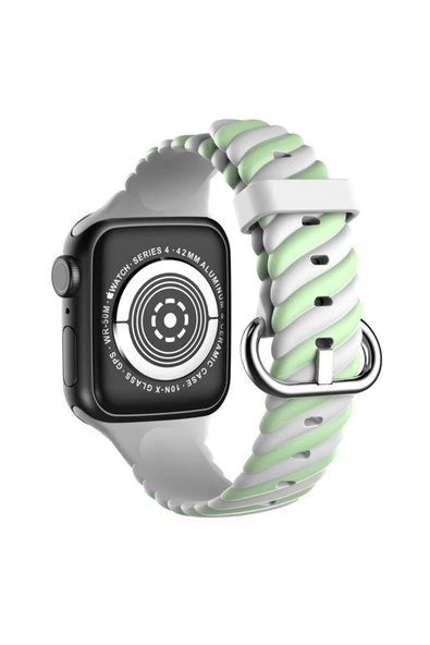 Pazariz Apple Watch Uyumlu2 3 4 5 6 7 Se 38mm 40mm 41mm Spor Renkli Örgü Silikon Kayış Kordon ürün görseli 1