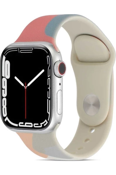 Pazariz Apple Watch Uyumlu38mm 40mm 41mm 1/2/3/4/5/6/se/7/8 Kordon Karışık Renkli Silikon Kordon ürün görseli 1