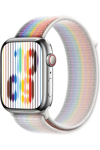 Pazariz Apple Watch Uyumlu8 41mm Kordon Hasırlı Kumaş Pride
