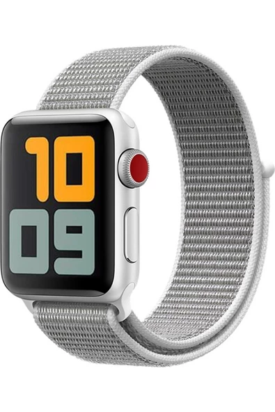 Pazariz Apple Watch Uyumlu8 41mm Kordon Hasırlı Kumaş Beyaz